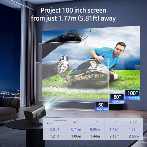 Image of HP MC475 Official Licensed App Native 1080P Full HD Mini Projector with WiFi & Bluetooth, Portable Projector 4K Support, Auto Focus, Short Throw Smart Movie Projector for Outdoor & Bedroom