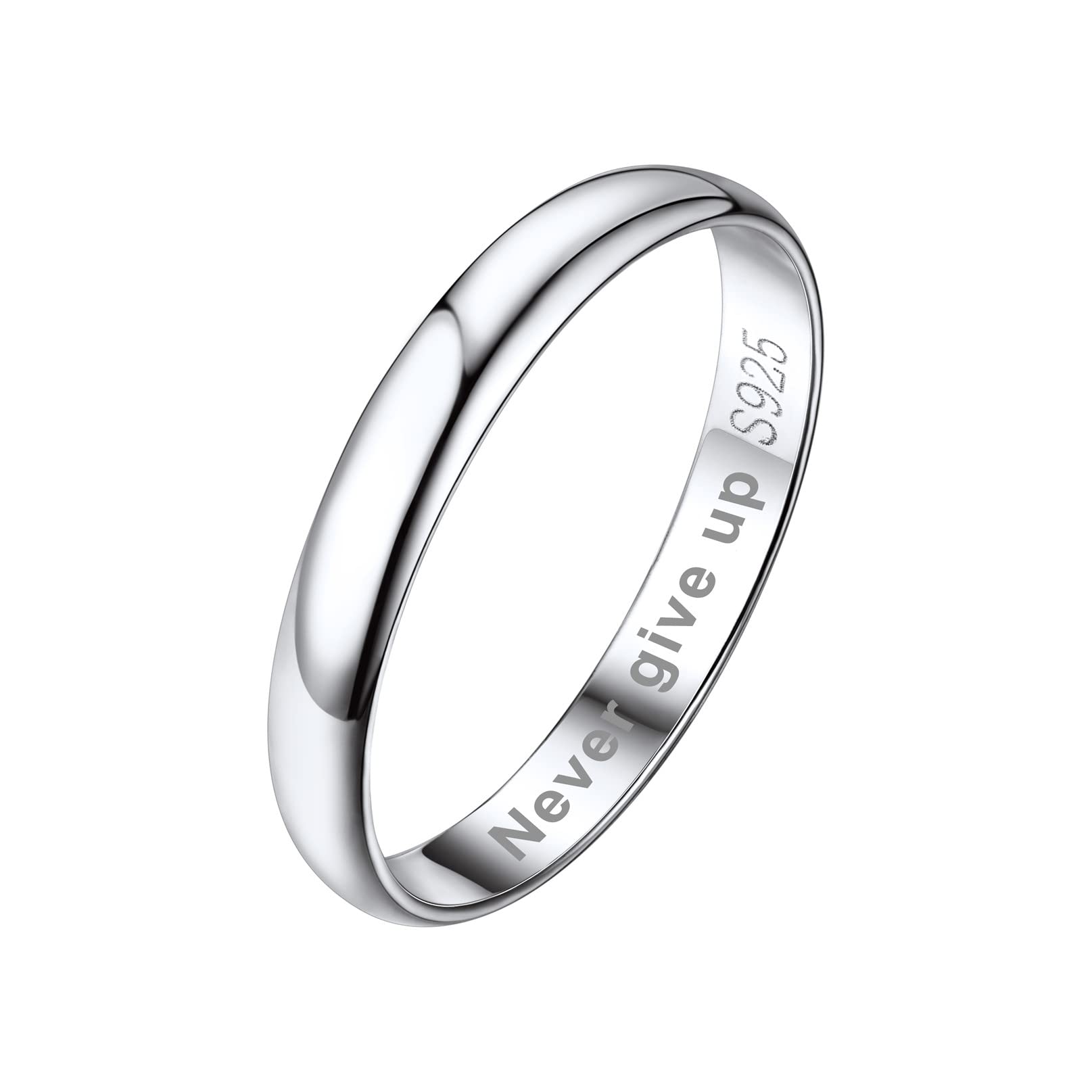 Bandmax Anello Argento 925 Donna Uomo, Ferma Anello Fedine Argento, 4 Stili Fedina Uomo Donna, Anello Argento Personalizzabili Gioielli, Idee Regalo Compleanno Natale Nuziale