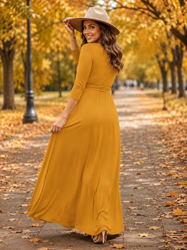 Image of PinkPatty Plus Size Maxi Dress for Women 3 /4 Sleeve Casual Long Dress
