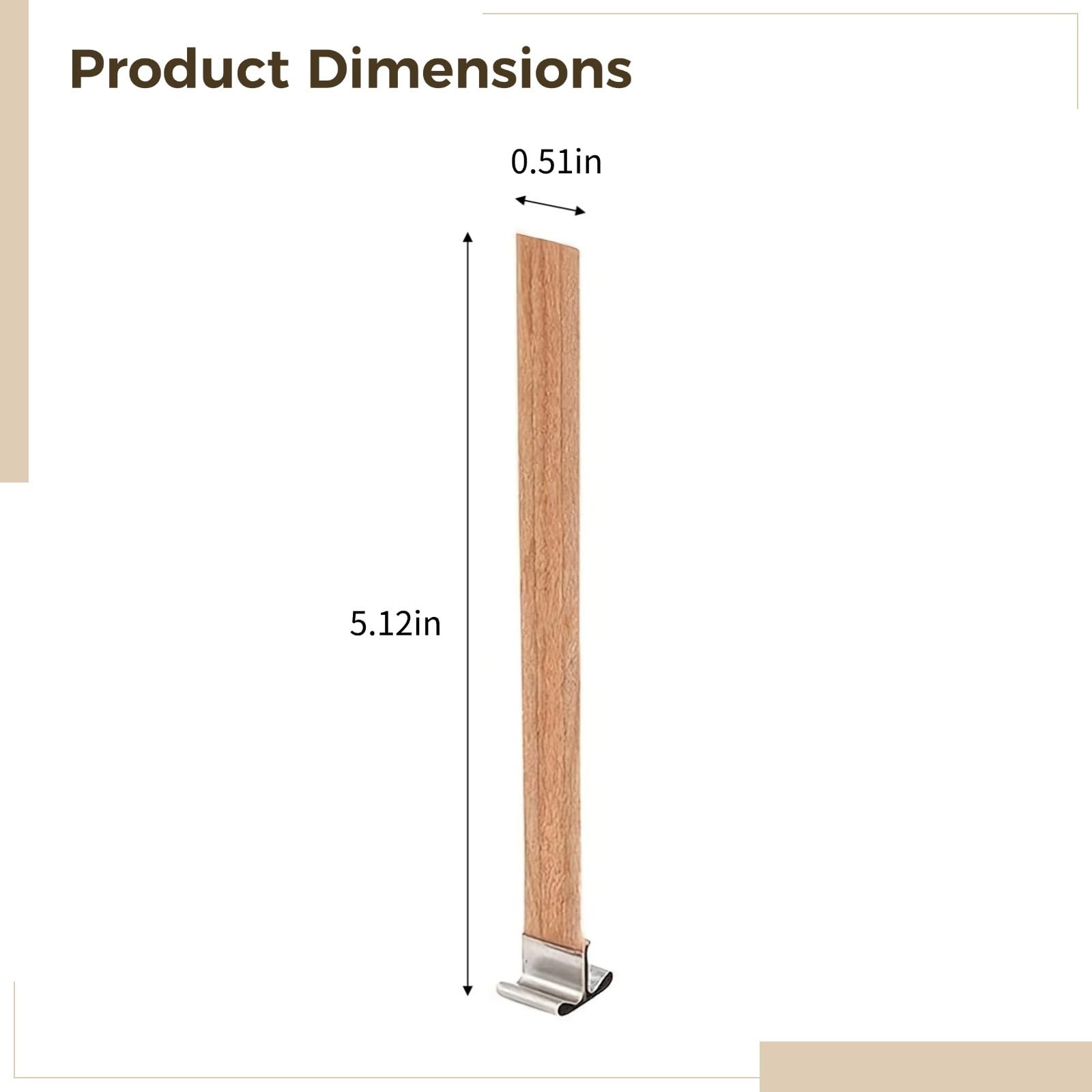 50 Wooden Wicks for Candle Making, Cross Shape Wicks with Square Metal Clips, DIY Candle Supplies with Sustain Tabs for Soy & Container Candles