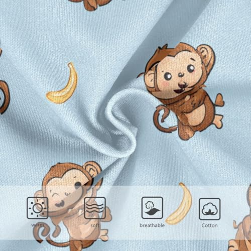 Wusikd Cute Monkey Girls' Underwear Cotton Banana Girls Briefs Soft Toddler Underwear 2T3
