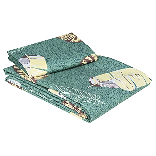 Image of Story@Home 210 TC Spark Collection Single Bedsheet Cotton Combo with 2 Pillow Covers | Grey | Floral (Bedsheet : 145 X 225 cm & Pillow Cover : 40 X 60 cm)