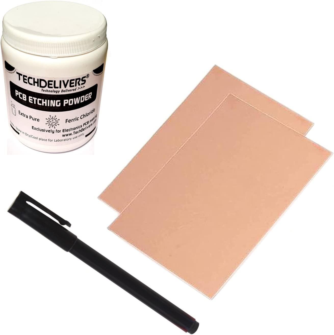PCB Design Kit includes Etching Powder Ferric Chloride, Printed Circuit Boards, Etching Pen