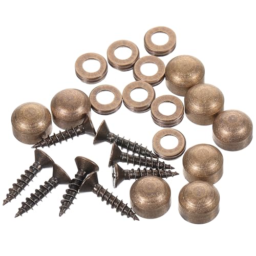 WRITWAA 1juego Tornillos Autorroscantes Decorativos para Fijación de Espejos con Tapas de Compactos y Resistentes para Uso Interior y Exterior Madera Metal y Vidrio
