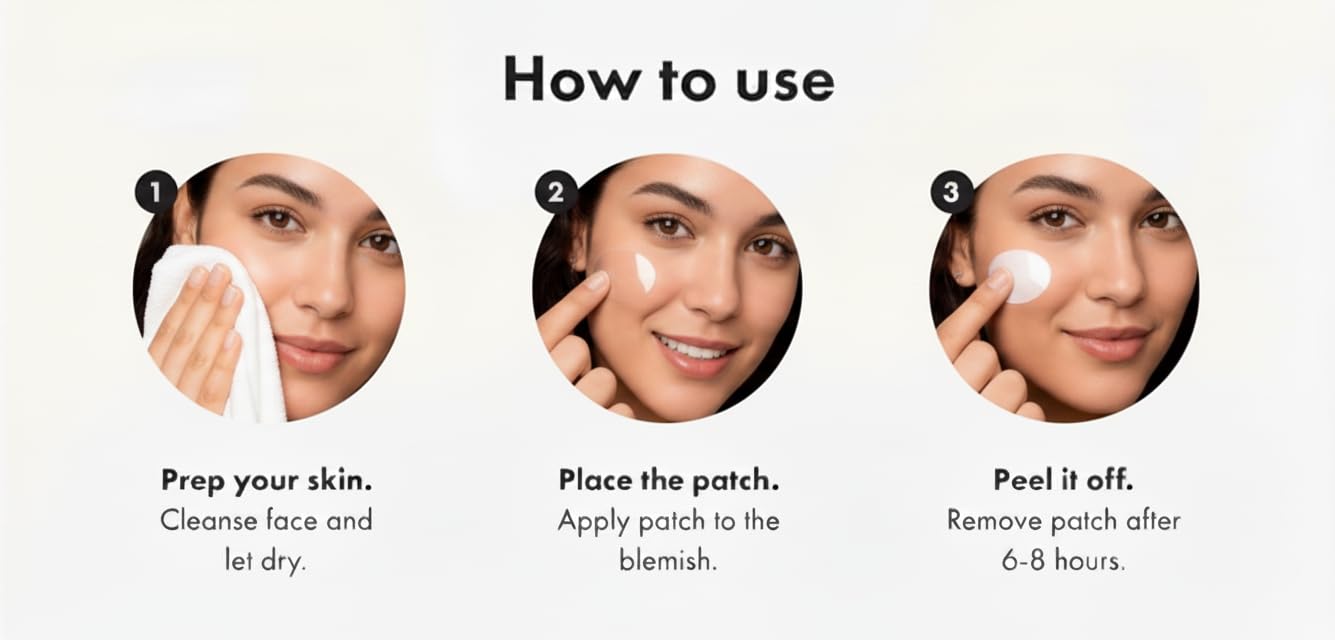 Hydrocolloid Pimple Patches with GHK-Cu Copper Peptide Invisible Blemish Covers for Acne Treatment