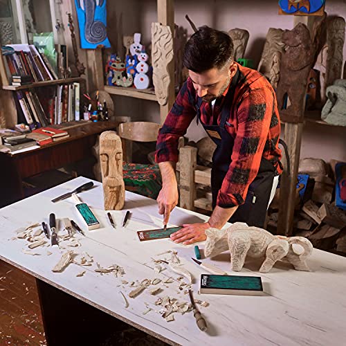 Hutsuls Brown Leather Strop With Compound - Get Razor-Sharp Edges With Stropping Kit, Green Honing Compound & Vegetable Tanned Two Sided Leather Strop Knife Sharpener Step-By-Step Guide Included #TOP4