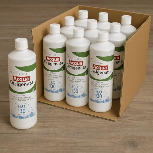 Acqua ossigenata 130 volumi confezione 12 pezzi LT 1 soluzione ossidante per schiarire e sbiancare il legno