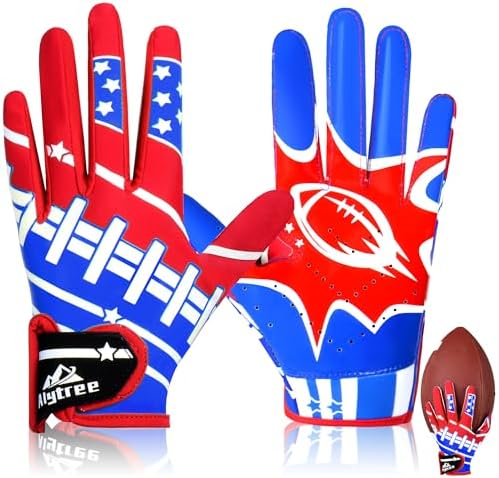 Kids Football Gloves, Youth Football Receiver Gloves with Super S...