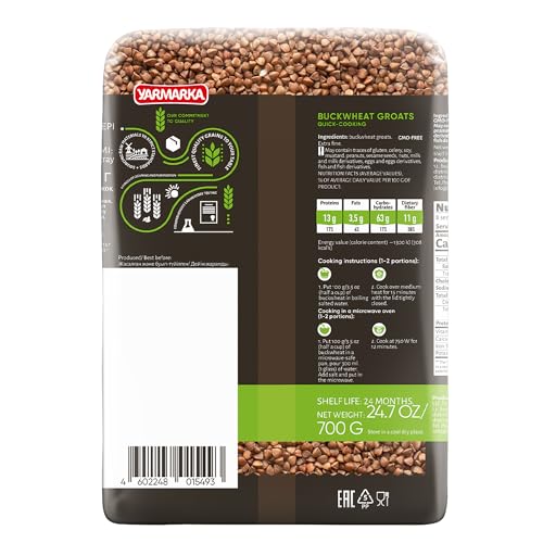 image for Yarmarka Farm Rosted Buckwheat Groats 700g/1.54lb Non GMO, Rich in Iro