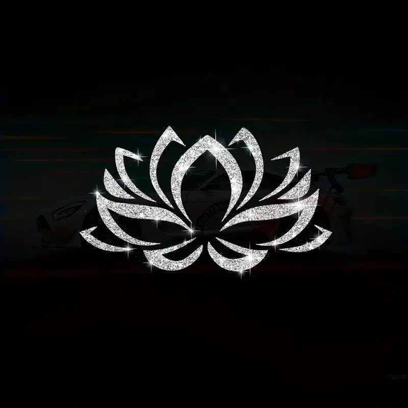 2PCS Sparkling Lotus Self-Adhesive PVC Rainbow Glittery Decal Sticker for Cars, Laptops, Trucks, Motorcycles Wall Window Luggage Scratch Cover Door Multi-Surface Decor Sticker - Image 7