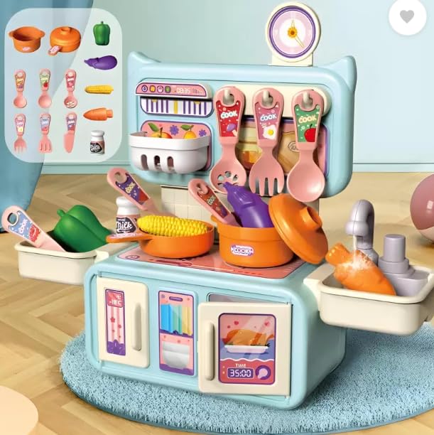 Prezzie Mini Kitchen Playset for Girls & Boys, Portable Cooking Playset Sink with Running Water Tap (B0CX29J5DZ) Amazon Price History, Amazon Price Tracker