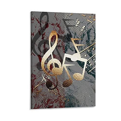 Poster musical notes volantes impression sur toile d'art moderne haute définition 50x70cm