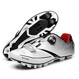 MTB Mountainbike Ultraleichte Fahrradschuhe Herren Racing Radschuh Jungen Kinder Delta Cleat Girls Off Triathlon Pedal Bike Sneaker,White-44