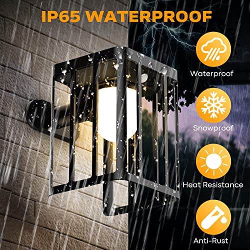Outdoor Wall Light Fixtures, Solar Motion Porch Lights IP65 Waterproof 3 Lighting Modes for Patio Front Door Entryway, 2 Pack - Image 4