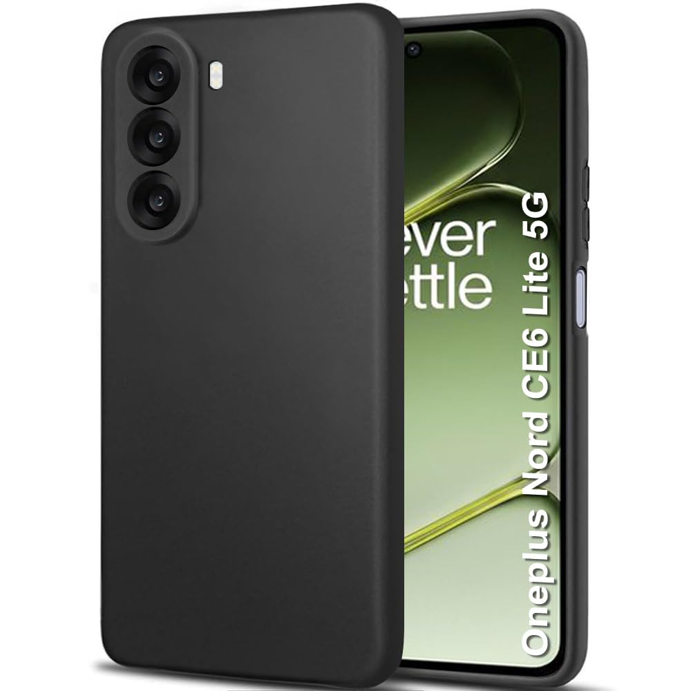 TheGiftKart Sleek Back Cover Case for OnePlus Nord CE 6 Lite 5G | Slim Fit Protective Design | Ultra Matte Finish | Camera Protection Bump | Soft Back Case for OnePlus Nord CE6 Lite (Silicone, Black)-image-44