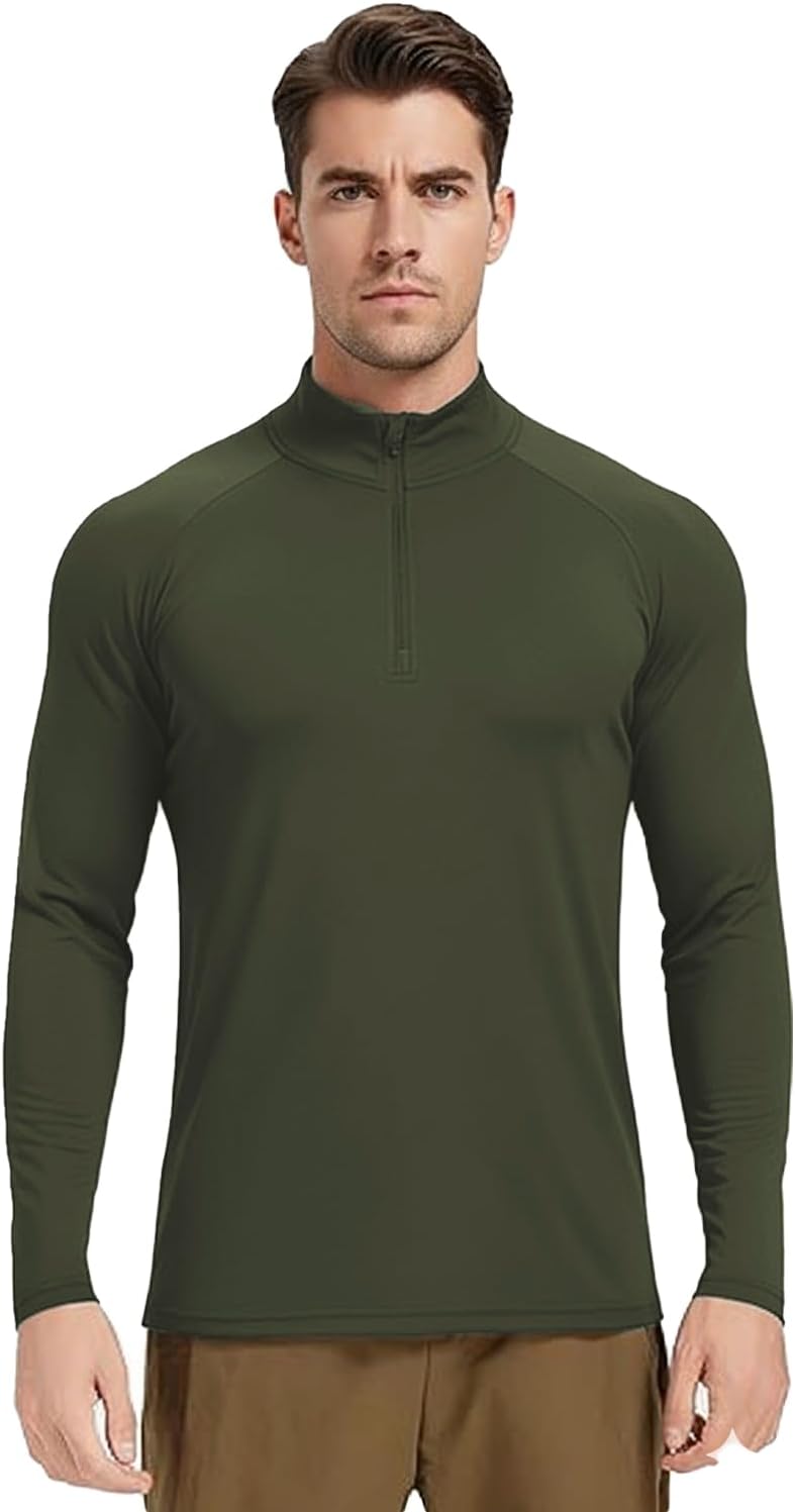 3Pack Men’s Quarter Zip Pullover Athletic Shirts Long Sleeve Sweatshirts Quick Dry Shirts Tops for Running Workout Golf Gym - Image 2