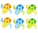 Zooawa 6 Pcs Turtle Bath Toy Baby Toddler Toys Summer Pool Water Bath Fun Time Cute Sets,Eco-Friendly Material, 3 Colors - Blue, Orange, Green