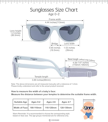 Image of Flexible Polarized Baby Sunglasses with Strap | UV Protection, Bendable, For Toddler Infant Newborn Girl Boy, Age 0-24 Months