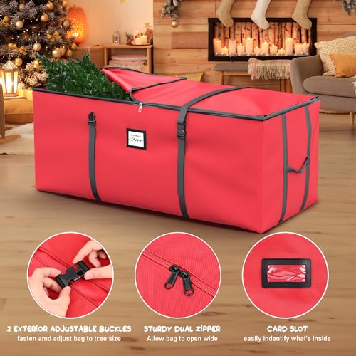 Sac De Rangement Lourd Pour Sapin De Noël Jusqu'à 9 Pieds (2.7m) - Vert, Réutilisable