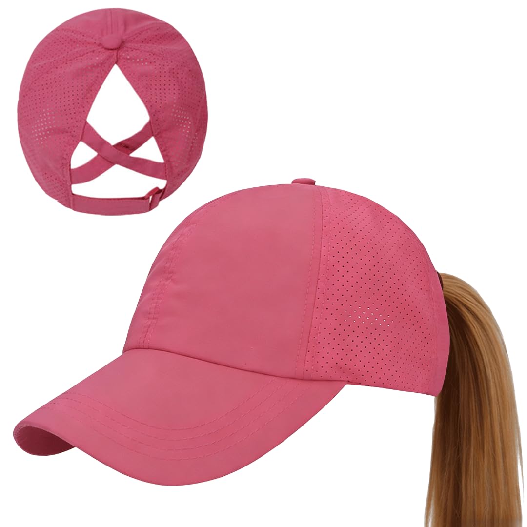 Gorra de Béisbol Mujer Cola de Caballo Verano Transpirable Gorra Secado rápido del Deporte Ponycap de High Messy Bun Ajustable Buckle — view 11