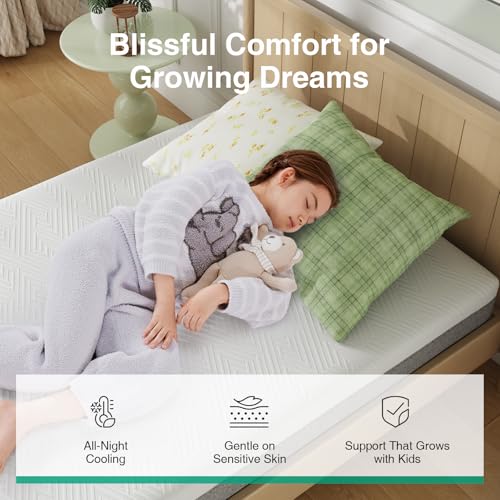 Image of Novilla Twin XL Mattress 6 Inch, Gel Memory Foam Mattress Twin XL in a Box for Pressure Relief & Body Support & Cooling Sensation, CertiPUR-US Certified Safe Foams