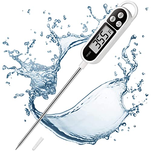 Digital Food Thermometer Meat Thermometer Probe Instant Read Food Thermometer Probe Digital with Large LCD Display Food Temperature Probe Digital for BBQ Grill Oven Kitchen Jam Milk Water