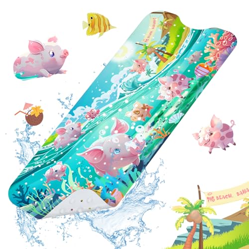 Alfombra Bañera Antideslizante Infantil -100 X 40 Cm, Alfombrilla De Baño Antideslizante Para Niños, Alfombra Ducha Antideslizante, Resistente Al Moho, Sin Bpa, Lavable A Máquina, Cerdos Nadadores