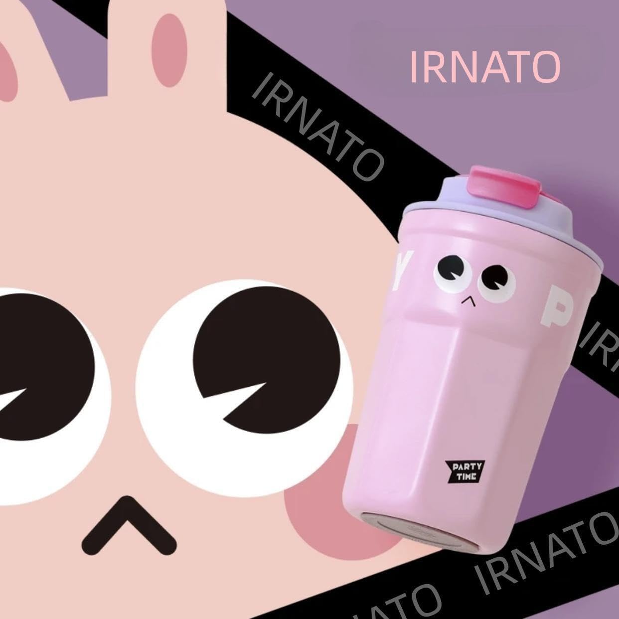 Cute Women's 12 oz Coffee Mug, Double Wall Stainless Steel Coffee Mug, Reusable, Leakproof Travel Mug with Lid and Handle, Great Gift for Women and Girls - Image 4