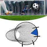 Foldable Nylon Soccer Training Net for Football Accuracy Practice – Portable Corner Goal Target with Adjustable Straps, 60 cm Diameter (23.6 inch), Black