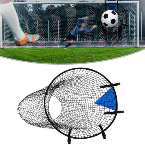 Foldable Nylon Soccer Training Net for Football Accuracy Practice – Portable Corner Goal Target with Adjustable Straps, 60 cm Diameter (23.6 inch), Black