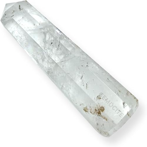 Miniatura 4 de GEMSCITE (3.50-4 pulgadas) Piedras preciosas de cuarzo transparente, torre de obelisco, faceta gigante, cristal de roca de aura, pulido natural,