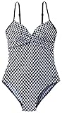 etirel Damen Marianna Zig Zag Badeanzug, schwarz, 46B