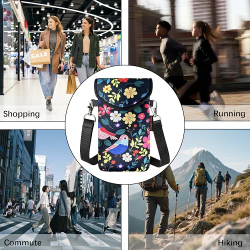Image of Neoprene Phone Sleeve Pouch Case Bag for Men Women w /Crossbody Strap /Neck Lanyard for iPhone 17 /16 /15 /14 Pro Max, Samsung S25，Pixel 10