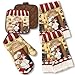 Chef Themed Kitchen Towel Set with 2 Quilted Pot Holders, 2 Dish Towels and 1 Oven Mitt