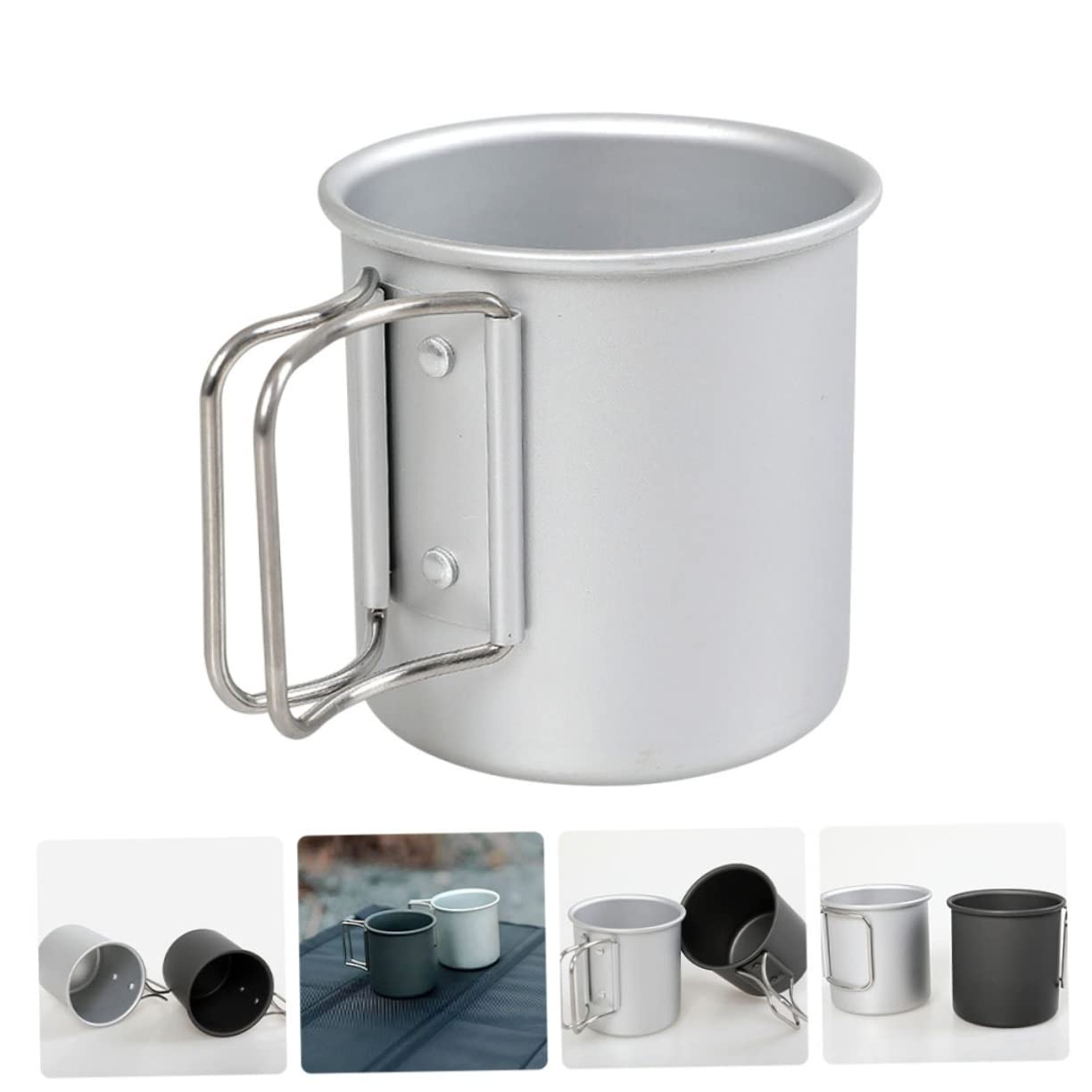 4stücke Faltbarer Wasserbecher Mit Praktischem Griff Campingbecher Für Outdoor-aktivitäten Für Getränke Kaffee Tee Und