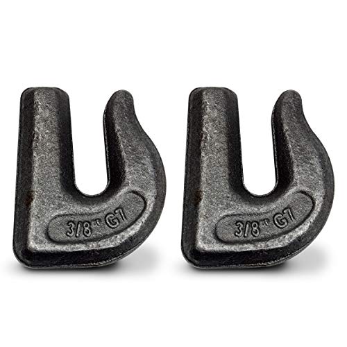 TEMCo TH0412 3/8” G70 Weld On Grab Hook – Loader Bucket, Trailer, Rigging, Utility Hook 2 Pack