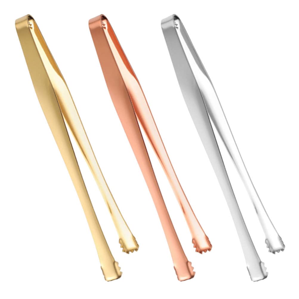BESTonZON3 Pcs Stainless Steel Sugar Tongs Ice Tongs Mini Serving Tongs Appetizers Tong Small Kitchen Tongs for Tea Party Coffee Bar Kitchen