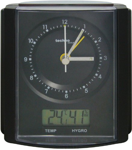 Image of Technoline Premium WT 770 Alarm Clock Radio-Controlled Matte/Chromed Black