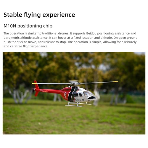 2,4 GHz RC Scale FlyWing Bell 206 Hubschrauber mit 4-Blatt-Rotor, Fernsteuerungsflugzeug, GPS, bürstenlosem Motor, Akku, RTF (Ready-to-Fly), intelligente Drohne als Geschenk – Bild 5