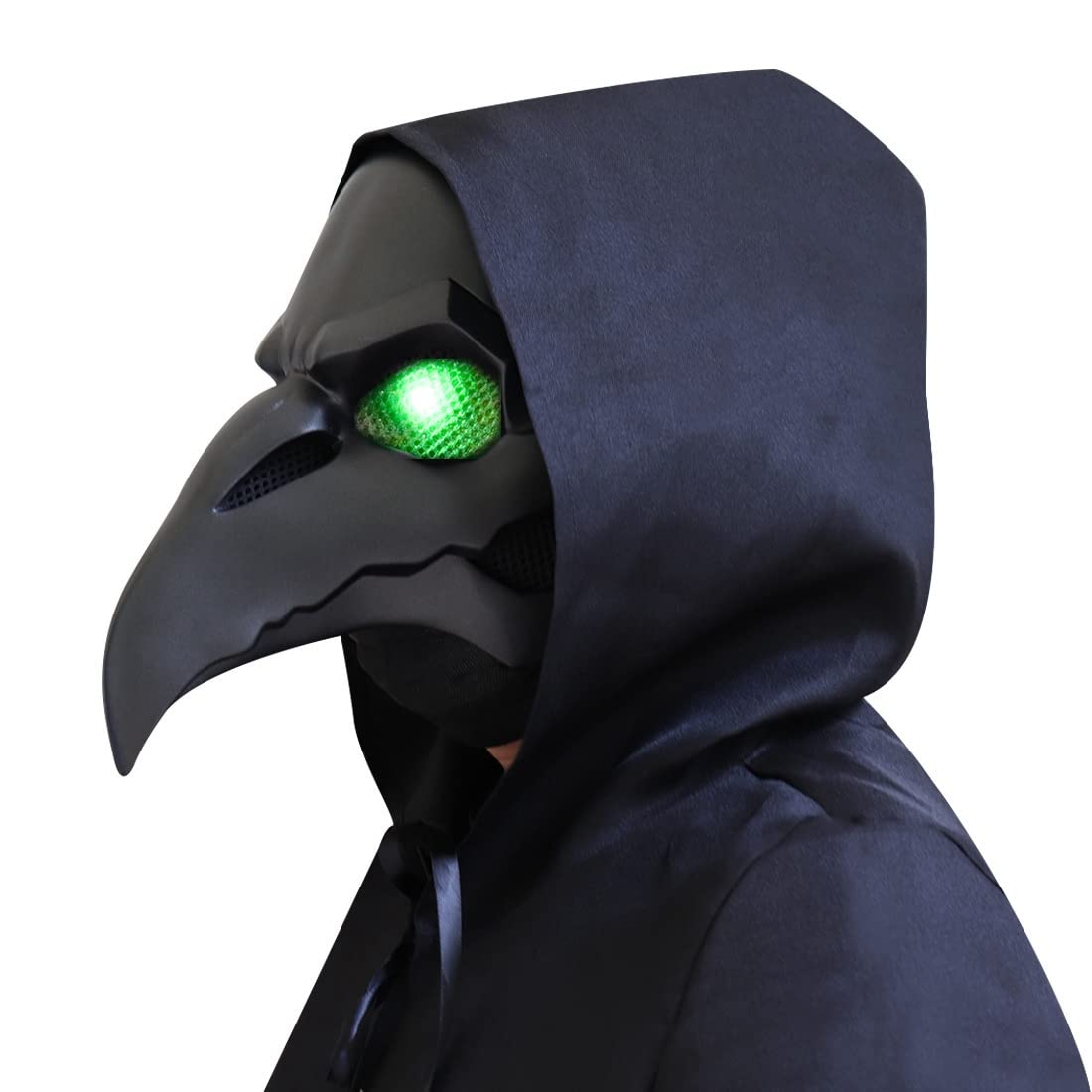 CAFELE Steampunk Plague Doctor Bird Mask with LED Light Retro Long Nose Beak Cosplay Mask Halloween Masquerade Costume