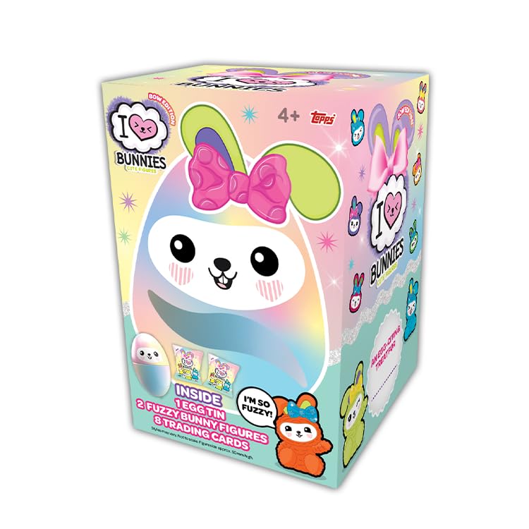 New! I Love Bunnies (Bow Edition) - Easter Tin with 2 packets of Bunnies inside plus 8 Trading Cards.