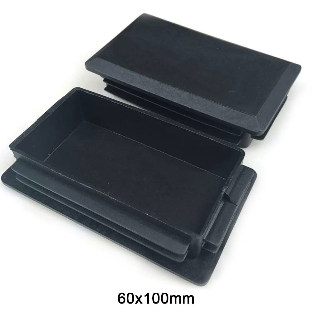 60 x 60 mm 60 x 80 mm 60 x 100 mm 60 x 120 mm Kunststoff Schwarz Blindstopfen Endkappen Rohr Rohreinsätze Plug Bung (Color : 60x120mm, Size : 10pcs)