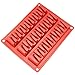 Freshware CB-800RD 3-Cavity Zig Zag Silicone Mold for Making Break-Apart Chocolate, Protein, or Energy Bites and More