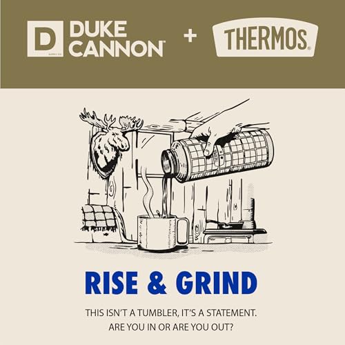 Image of THERMOS + Duke Cannon, Stainless Steel Tumbler with Slide Lock, 18 Ounce, Rise & Grind