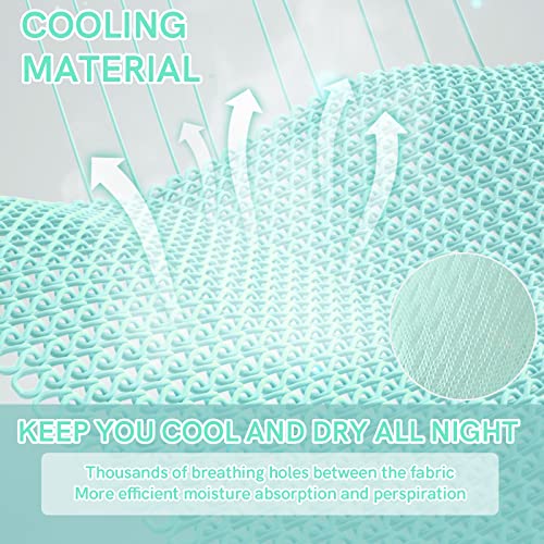 YnM Cooling Weighted Blanket, Handmade Chunky Yarn Knitted Design, Temperature Regulating and Breathable, Machine Washable Throw for Sleep or Home Decor (Menthe Green, 50x60 Inch, 10lbs)