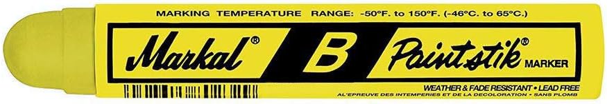 DBStar Markal B Paintstik Solid Paint Ambient Surface Marker (Pack of 12) (Yellow)