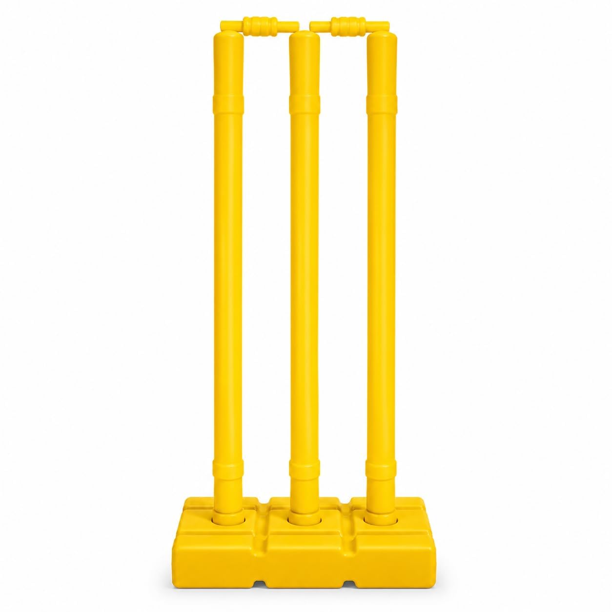 Junior Hard Plastic Cricket Wickets Set for Kids for Age Group 3 to 10 Years (3 Piece Wickets, 2 Bails, Base 20inch Wickets Length-image-31