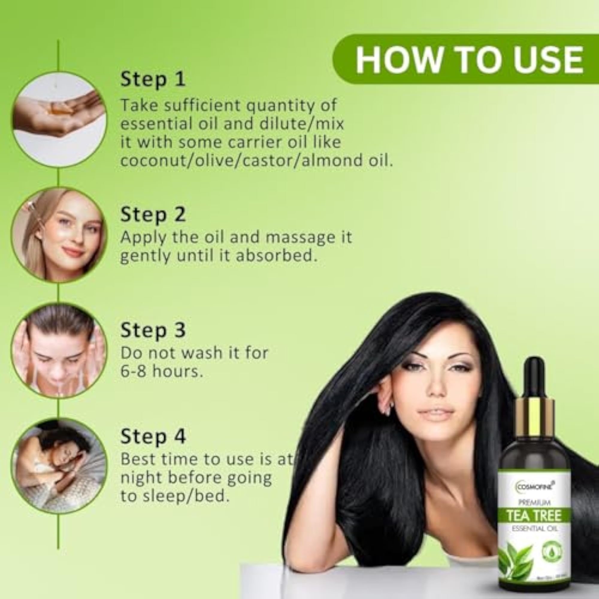 COSMOFINE Tea Tree Oil for Hair, 30ml Pack of 1