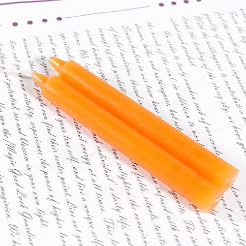 Soulnioi Scented Pillar Candle (Orange Blossom)-24h Burning Time, 2pcs Tall Pillar Candles, Citrine Crystal Stone Wired Ring and Adjustable Open Bracelet, Home Fragrance Decor Gift