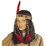 Color negro WIDMANN Red Indian Cheyanne Lady Wig (peluca)